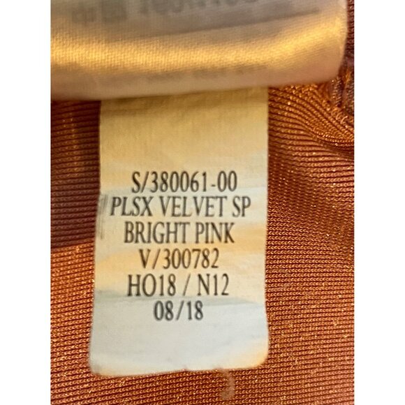 Old Navy Women 1X Plus Top Bright Pink Velvet Glitter Short Sleeve Quiet Luxury - Picture 5 of 15